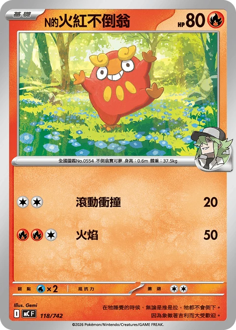N的火紅不倒翁